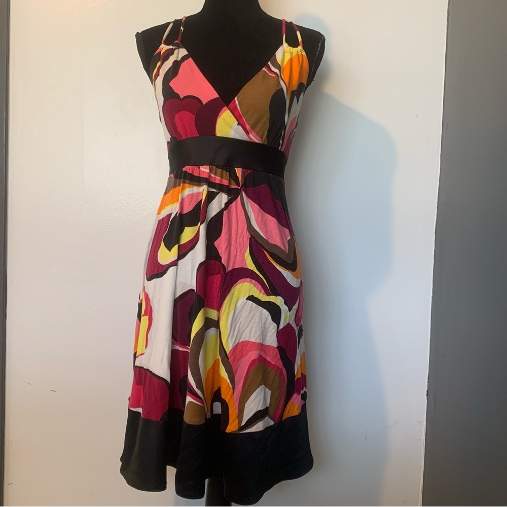 Express Colorful Abstract Midi Dress